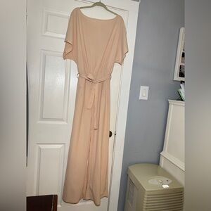 Elegant Beige Jumpsuit with Belt